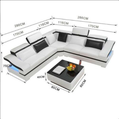 Luxus Design Eck-Ecksofa L-Form Modern Sofas Ledersofa Couch Wunnlandschaft Sofa Sëtz
