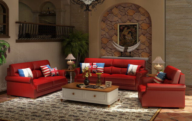 Ledercouch Couch Wunnoase 3+2 Sëtz Garnitur Modern Sofa Garnituren