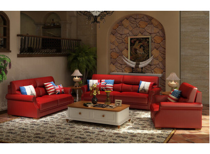 Ledercouch Couch Wunnoase 3+2 Sëtz Garnitur Modern Sofa Garnituren
