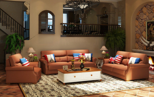 Ledercouch Couch Wunnoase 3+2 Sëtz Garnitur Modern Sofa Garnituren