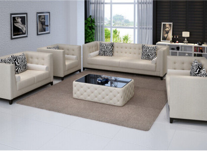 Soffagarnitur Garniture Set Design Sofa Polster Couche Lieder 3 2 Sëtzer