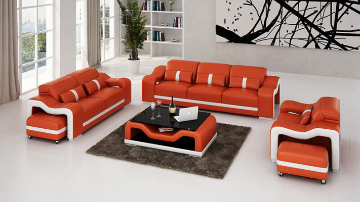 Modern Sofagarnitur 3+2 Sëtzer Sofa Canapé Polster Garnitur Couchen Lieder