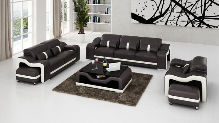 Modern Sofagarnitur 3+2 Sëtzer Sofa Canapé Polster Garnitur Couchen Lieder