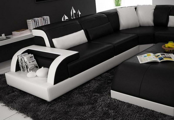Wunnlandschaft Extra Luxus Klass Ecksofa Couch - Eckgarnituren Ledersofa
