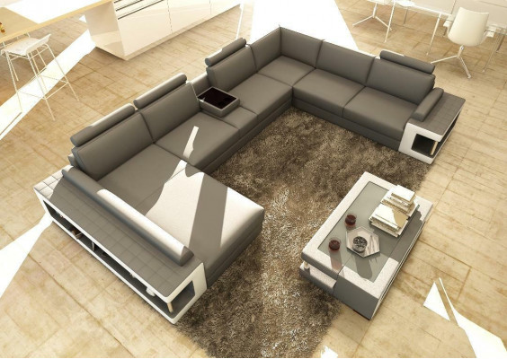 Wunnlandschaft Luxus Trend Kollektioun Canapé Lieder-Sofa Sofa U Form Sëtz