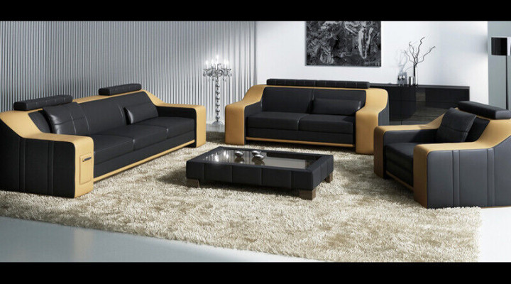 Canapé Sofa-Set 3+2 Sëtzer Set Design Polster Couch Modern Garnitur