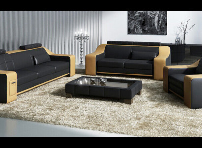 Canapé Sofa-Set 3+2 Sëtzer Set Design Polster Couch Modern Garnitur