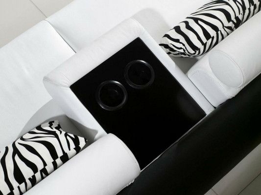Ledercouch Eckcouch +2x Hocker Set Polster U Form Canapé Design