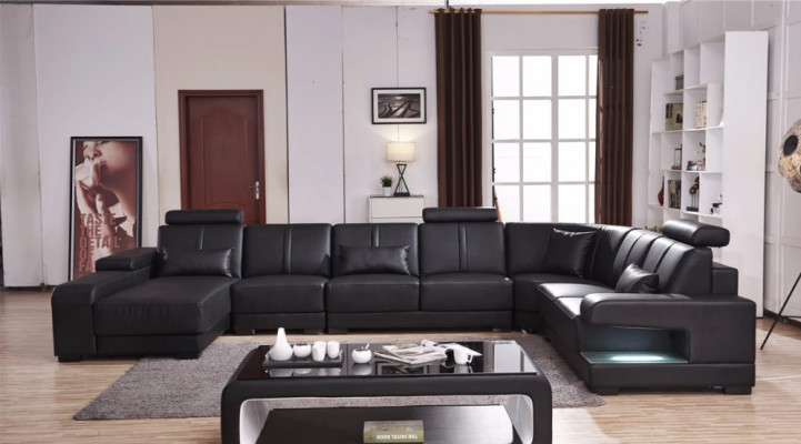 XXL GROSS Wunnlandschaft U Form Ecksofa Sofa Canapé Polster Dekor Garnitur