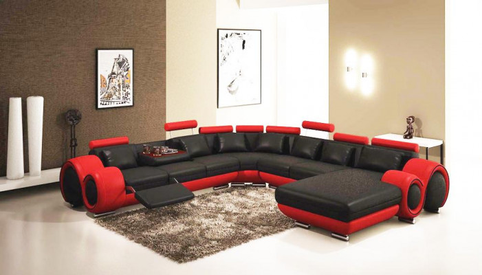 Ledersofa Canapé Polster Sëtz Garnitur Canapéen Wunnlandschaft GROUSS XXL