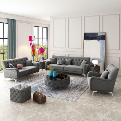 Sofagarnitur 7tlg. Set Sofa Sëtz Couchtisch Couch Modern Sofae Samtsofa Nei