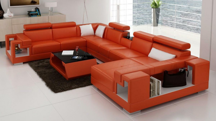 Wunnlandschaft Ecksofa U-Form Couch Polster