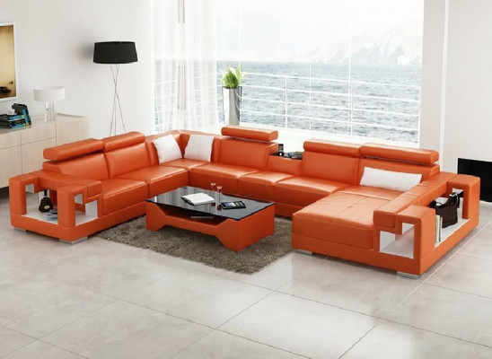 Wunnlandschaft Ecksofa U-Form Couch Polster