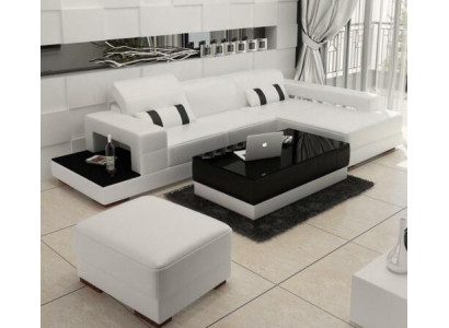 Ledercouch L Form Canapé Wohnlandschaft Eckssofa Eck Garnitur Design