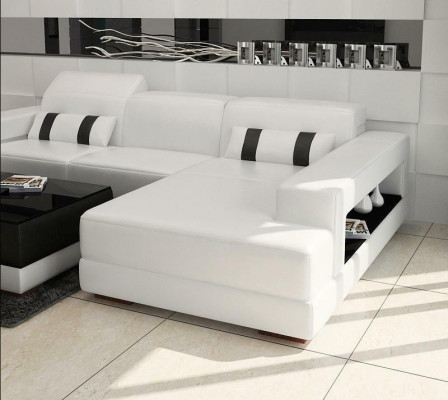 Ledercouch L Form Canapé Wohnlandschaft Eckssofa Eck Garnitur Design