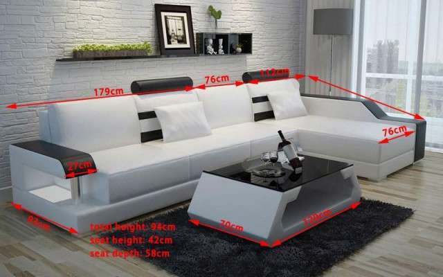 Beliichtete Wunnzëmmer Sëtzlandschaft Canapé-Garnituren Sëtz Këssen