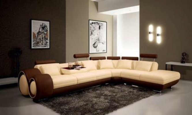 Eckcouch Canapé Couchage Polster Ecken Landschaft Lieder Canapé Garnitur L-Form