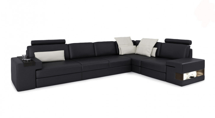 Ledercouch Sofa Modern Polster Lieder Design Eckcouch Couch Stoff