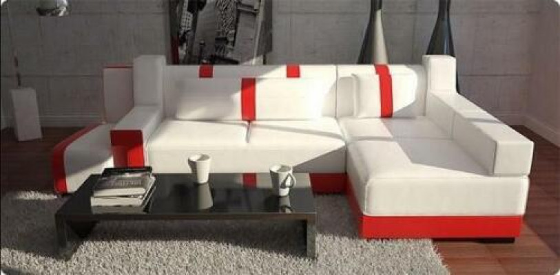 Eckcouch Sofa Couch Dekokëssen Wunnlandschaft Ledercouch Eck Sofas Garnitur