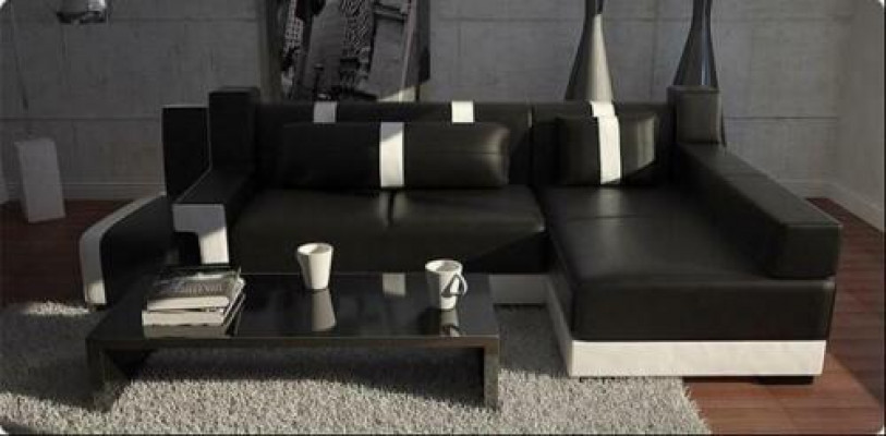 Eckcouch Sofa Couch Dekokëssen Wunnlandschaft Ledercouch Eck Sofas Garnitur