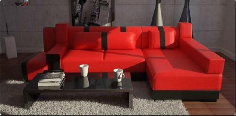 Eckcouch Sofa Couch Dekokëssen Wunnlandschaft Ledercouch Eck Sofas Garnitur