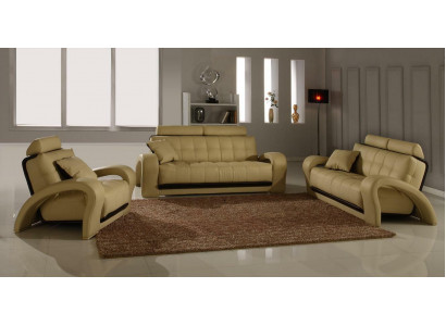 Ledersofa Wunnlandschaft 3+2 Sëtzer Garnitur Design Modern Sofa Ledergarnitur