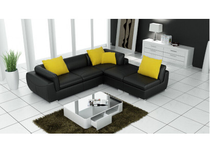 Ledersofa L-Form Couch Wunnlandschaft Ecksofa Garnitur Dekor Design Modern