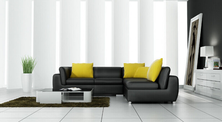 Ledersofa L-Form Couch Wunnlandschaft Ecksofa Garnitur Dekor Design Modern