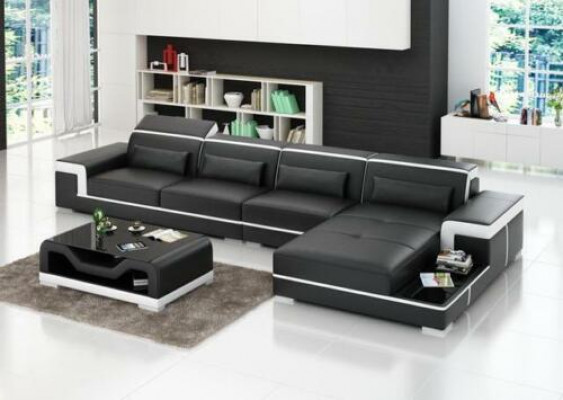 Ecksofa L-Form Liederwiss Ecksofa Couche Eck Polster Sëtz Garnitur