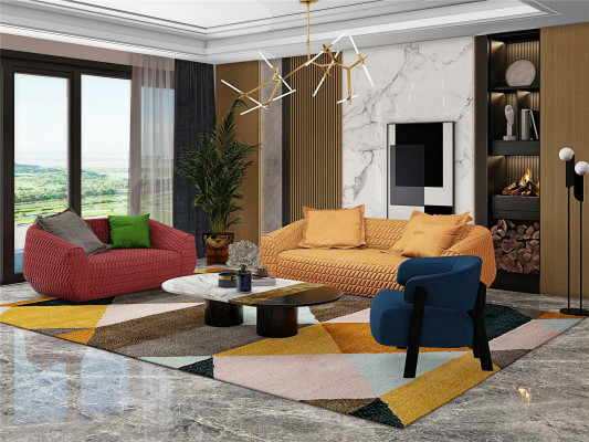 Luxus Textil Sofa Design Canapé Sofagarnitur 3+1+1 Sëtz Garnitur Wunnzëmmer nei