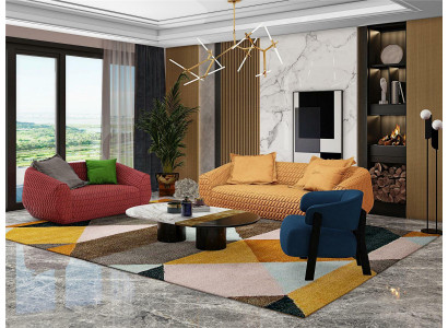 Luxus Textil Sofa Design Canapé Sofagarnitur 3+1+1 Sëtz Garnitur Wunnzëmmer nei
