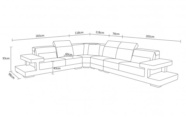 Ledercouch L-Form Couch Wohnlandschaft Dekor Ecksofa Garnitur Design Modern