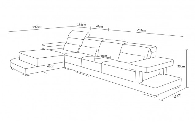 Lieder Modern Canapé Wohnlandschaft Deko Ledercanapé Canapé Garnitur Canapé L-Form