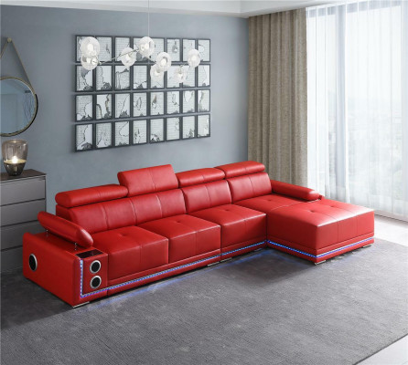 Couch beliichte Lieder Ecksofa L Form Sound Led Boxen Modern