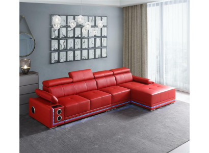 Couch beliichte Lieder Ecksofa L Form Sound Led Boxen Modern