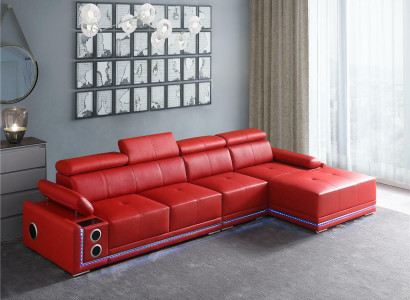 Couch beliichte Lieder Ecksofa L Form Sound Led Boxen Modern