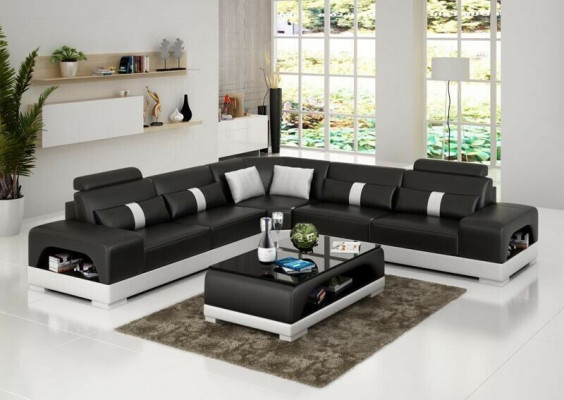 Couch Ecksofa Lieder Wunnlandschaft Garnitur Design Deko Modern Sofa L-Form
