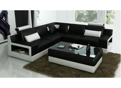 Designer Garnitur Sofa Canapé Ecksofa mat Hocker Wunnlandschaft Polster