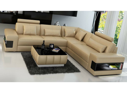 Eckcouch a Form Sofa Couch Polster Eckcouches Wunnlandschaft Ledersofa