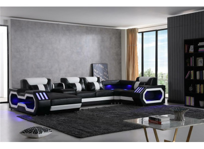 Mega grouss Wunnlandschaft - Beliichtungs System Sofa Polster Nei Canapé