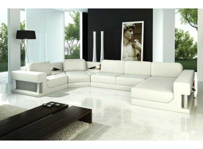 Ledersofa Ecksofa Garnitur Polster U Form Couch Sofa Design