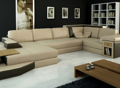 Design Eckcouch U-Form Lieder Wunnlandschaft Sofa Polster Sëtz Ecksofa