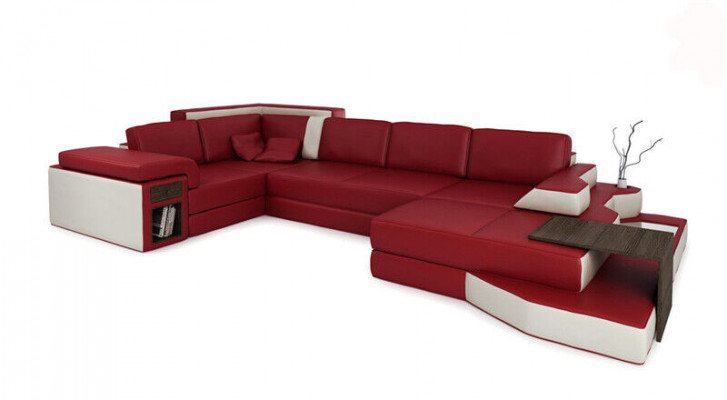 Design Eckcouch U-Form Lieder Wunnlandschaft Sofa Polster Sëtz Ecksofa