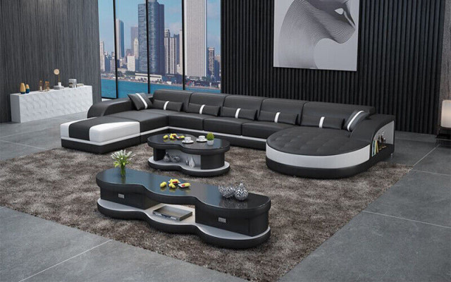 Sofaen U-Form Sofa Couch Polster Wunnlandschaft Garnitur Design Ecksofa