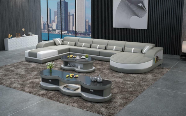 Sofaen U-Form Sofa Couch Polster Wunnlandschaft Garnitur Design Ecksofa