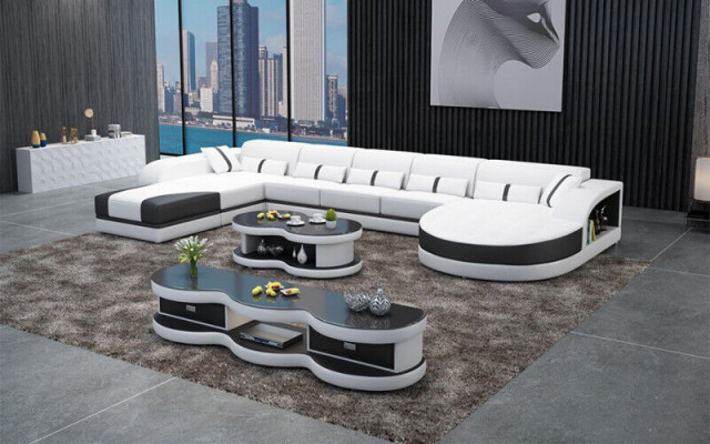 Sofaen U-Form Sofa Couch Polster Wunnlandschaft Garnitur Design Ecksofa