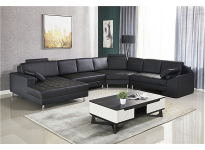 Eckcouch U Form Sofa Canapé Couchage Polstersofa Wunnlandschaft Ledersofa