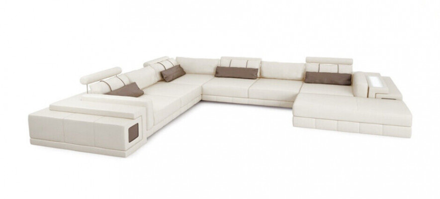 Léiercouch U-Form Couch Wunnlandschaft Eckcouch Garnitur Design Modern Sofa nei