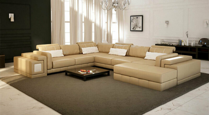 Léiercouch U-Form Couch Wunnlandschaft Eckcouch Garnitur Design Modern Sofa nei