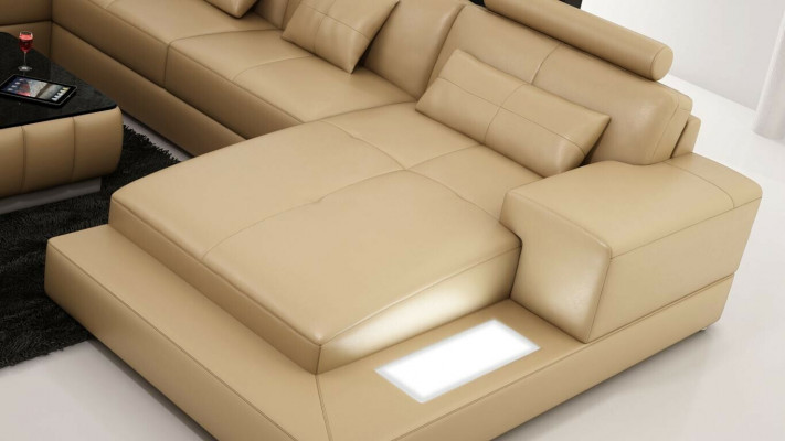 Eckcouch Ledercouch Polstersëtzer Wunnlandschaft Couch Sofa Eckgarnitur U-Form